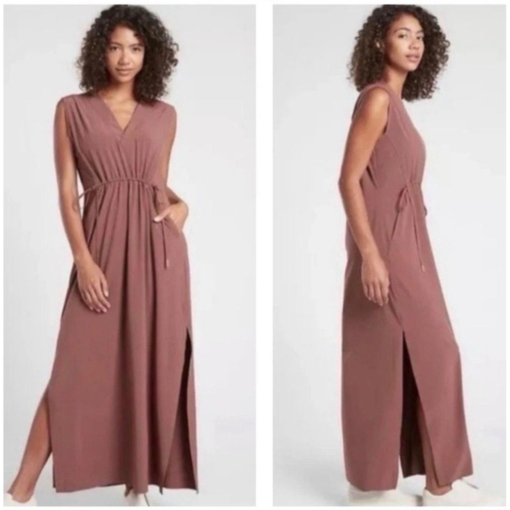Athleta Marlow Maxi Dress Small Cascadia Violet Featherweight Stretch Travel